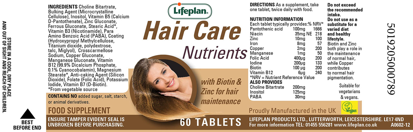 Lifeplan Haircare Nutrients 60 Tablets