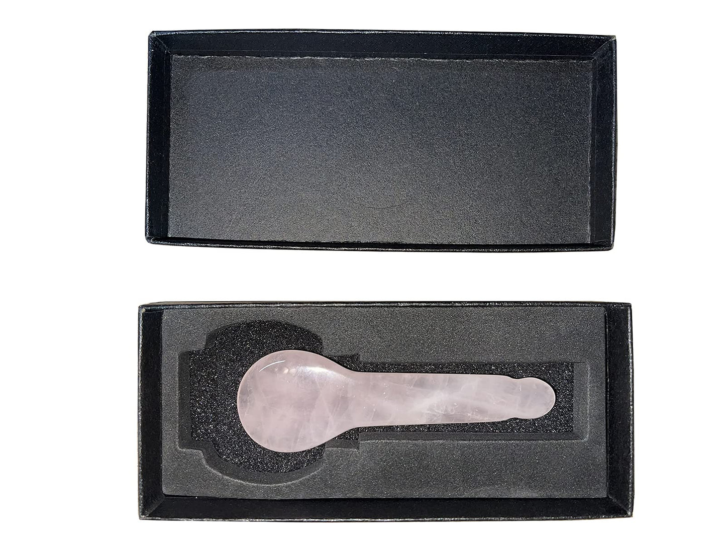 NewL Rose Quartz Jade Roller Real Jade Gua Sha Board Mushroom Massager Face Lifting Tool Facial Guasha Massage Tool (Spoon Shape)