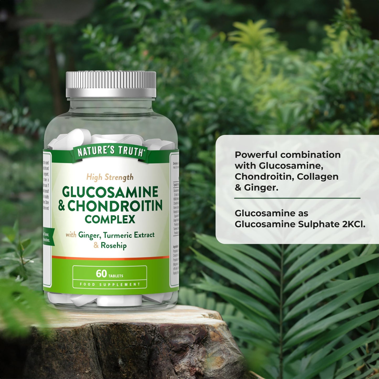 Nature's Truth Glucosamine and Chondroitin Complex - 60 Tablets - with Ginger, Turmeric Extract & Rosehip
