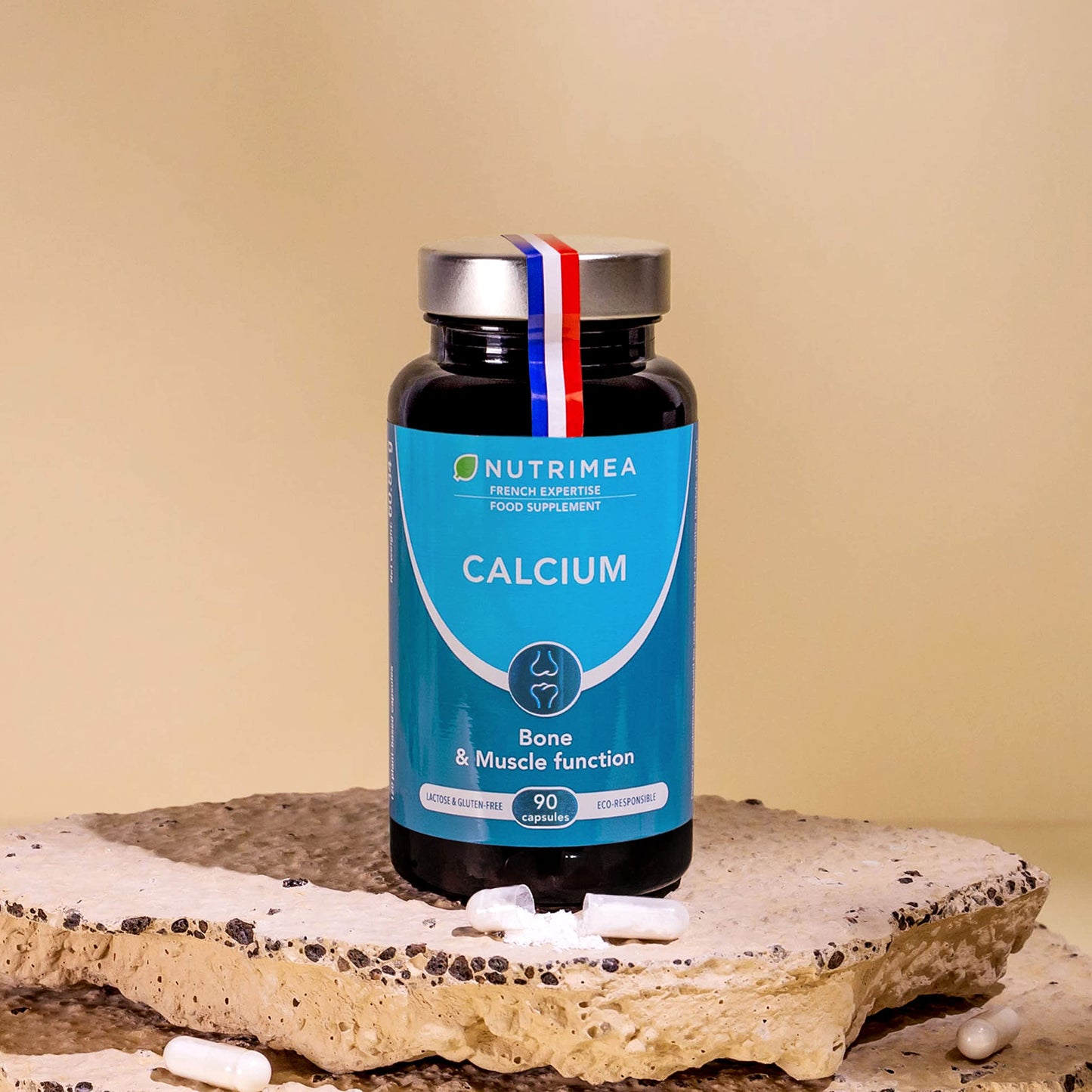 Calcium Magnesium Vitamin D3 & K2 | 120 Vegetarian Capsules | Bone Health Complex | Strengthens Bones and Muscles | Supports Bone Density | French Expertise
