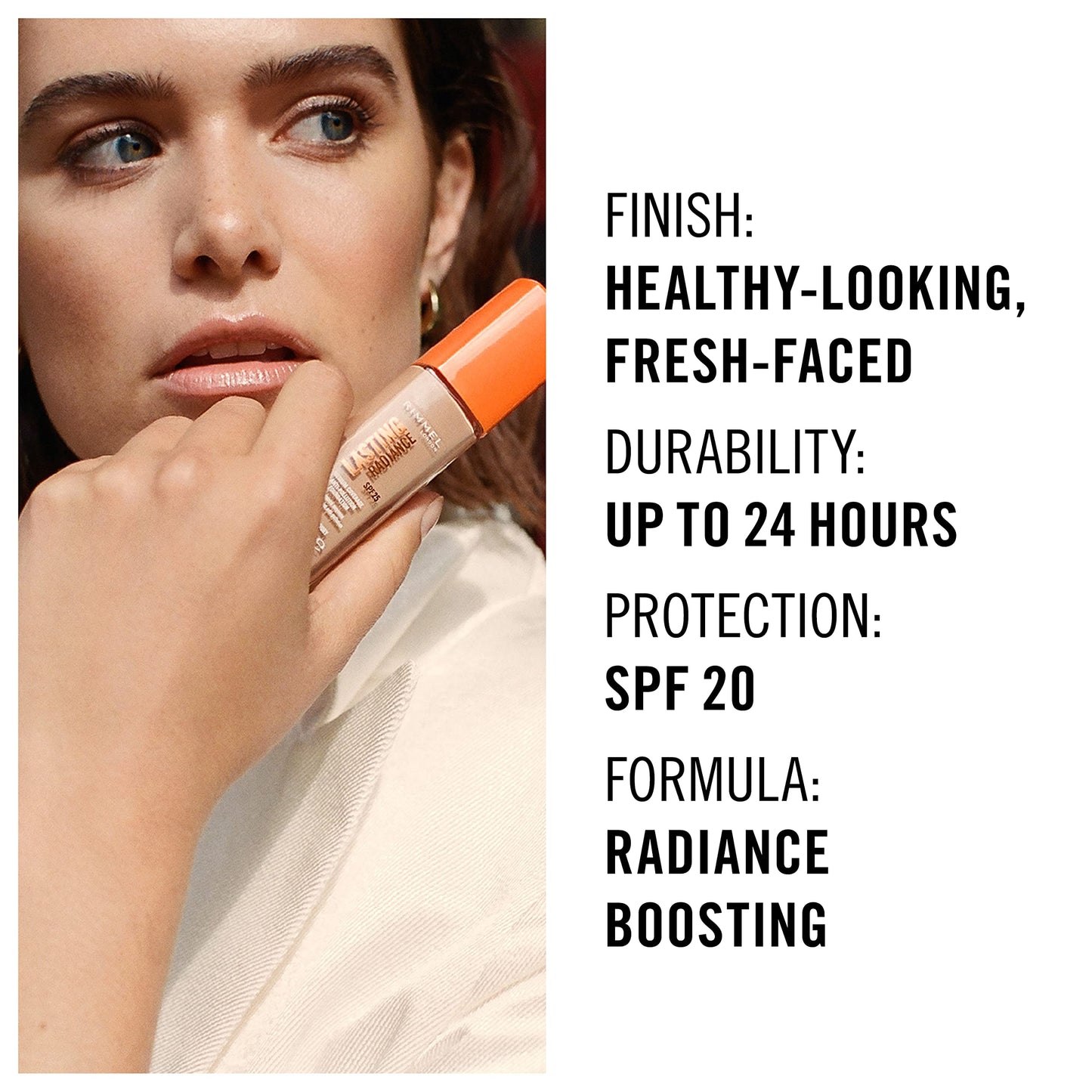 Rimmel Lasting Radiance Medium Coverage Anti Pollution Foundation, SPF 25, 200 Soft Beige (Wake Me Up Foundation Improved Formula), 30 ml (Pack of 1)