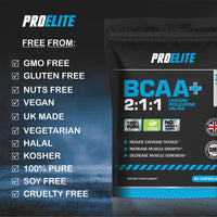 BCAA Capsule 3000mg Per Serving - 360 Vegan Capsules - 2:1:1 Branched Chain Amino Acids Capsules with Vitamin B12 & B6 - BCAA Powder Tablets Alternative - Pre Post Workout for Energy by PROELITE