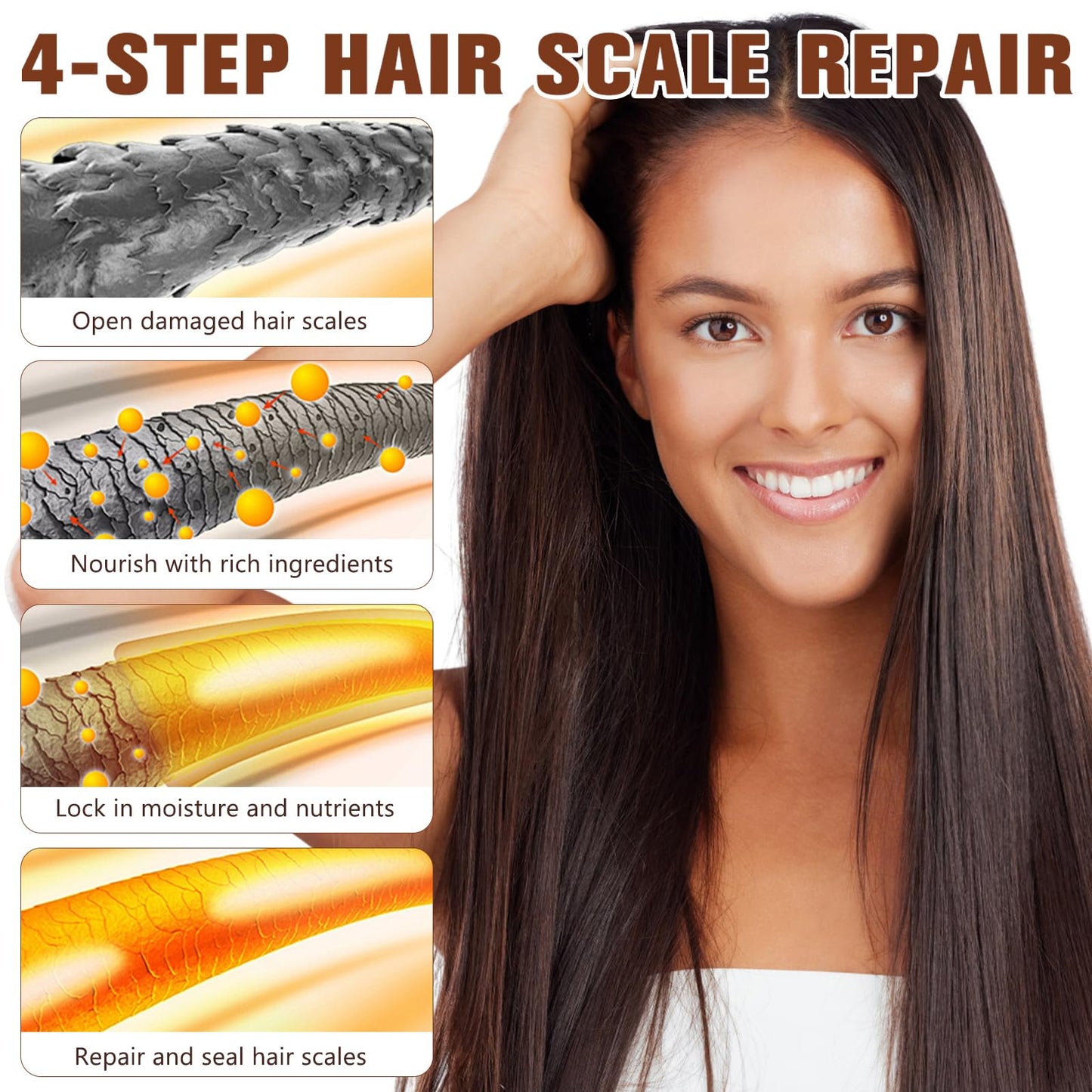 GMOLARSUSCO Collagen Hair Mask, Collagen Hair Treatment Deep Repair Conditioning with Biotin, Argan Oil Hair Conditioner Essence for Dry Damaged Hair for All Hair Types