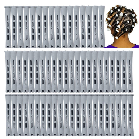RJMBMUP Perm Rods,60 pcs Hair Rollers for Natural Hair Long Short Hair Styling Tool Hair Curlers Small Size 0.59 inch Grey Color