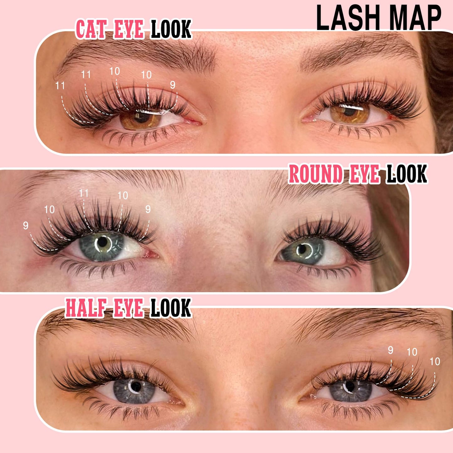 Goddvenus Wispy Lash Clusters Natural Eyelashes Individual C Curl 260pcs Manga Look Up + Bottom Eyelash Extensions for DIY Lash Extension at Home