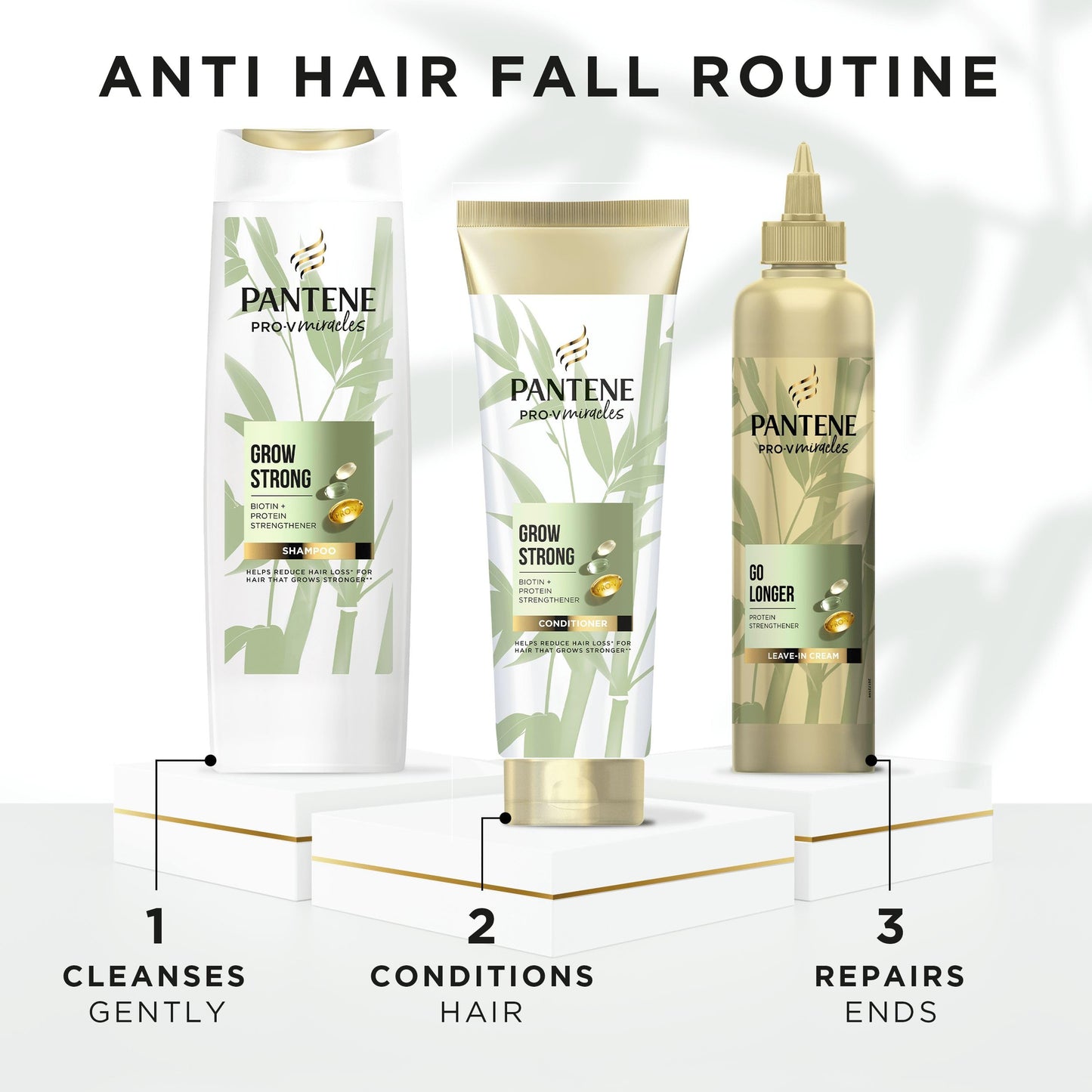 Pantene Grow Strong Hair Fortifier 300ml Hair treatment with Biotin & Protein Strengthener. Helps to Strengthen the Roots for Improved Hair Growth, Strength and Thickness. For Dry Damaged Hair