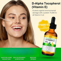 AurolaGlow Pure Vitamin E Oil for Skin & Hair - Natural Bio Oil Scar Treatment, Vitamin E Capsules for Face (2 Fl Oz) - Non GMO, Cold Pressed, Moisturizing & Easy to Absorb