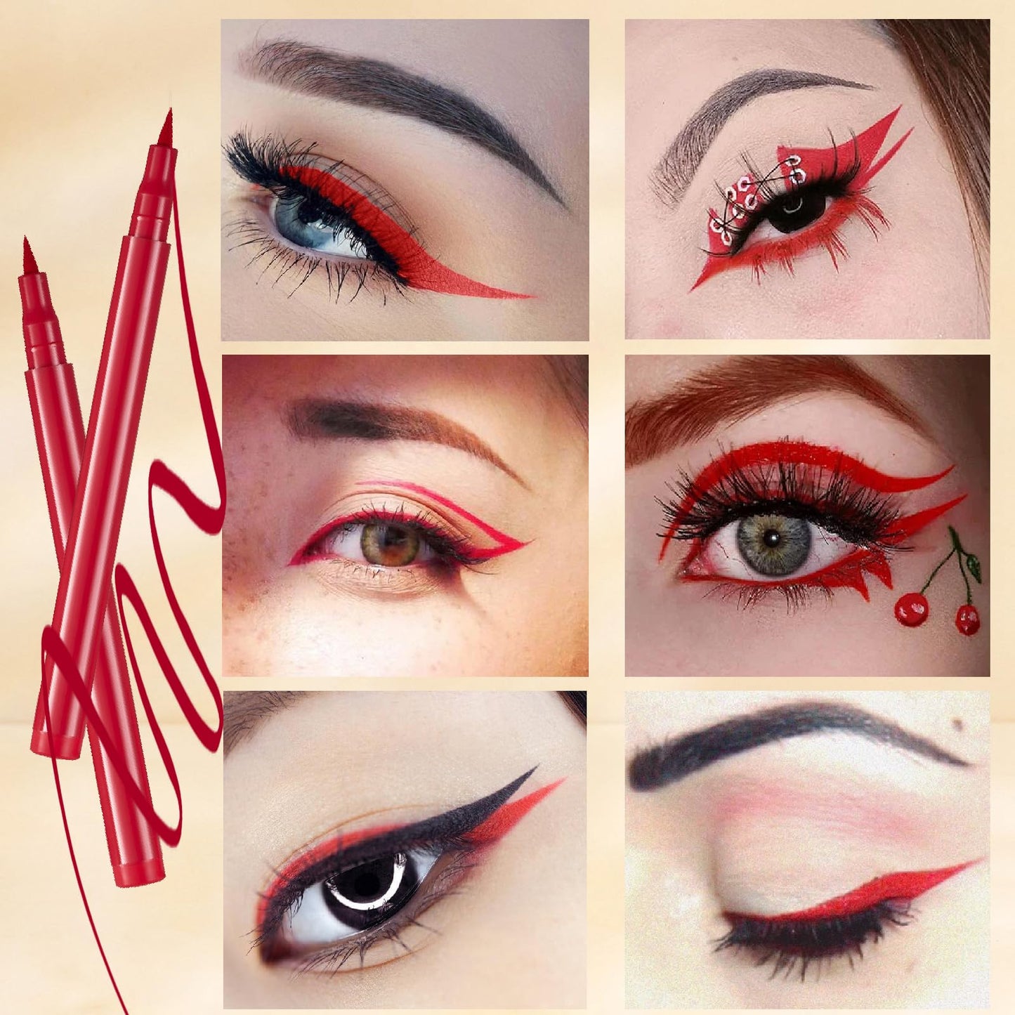 YUYUE-YY Eyeliner Pencil Coloured Eyeline Pen, Liquid Eyeliner Pen Matte Quick Dry Long Lasting Waterproof Eyeliner Pen Smudge-Proof Highly Pigmented Colourful Eye Liner for Eye-Makeup (01#)