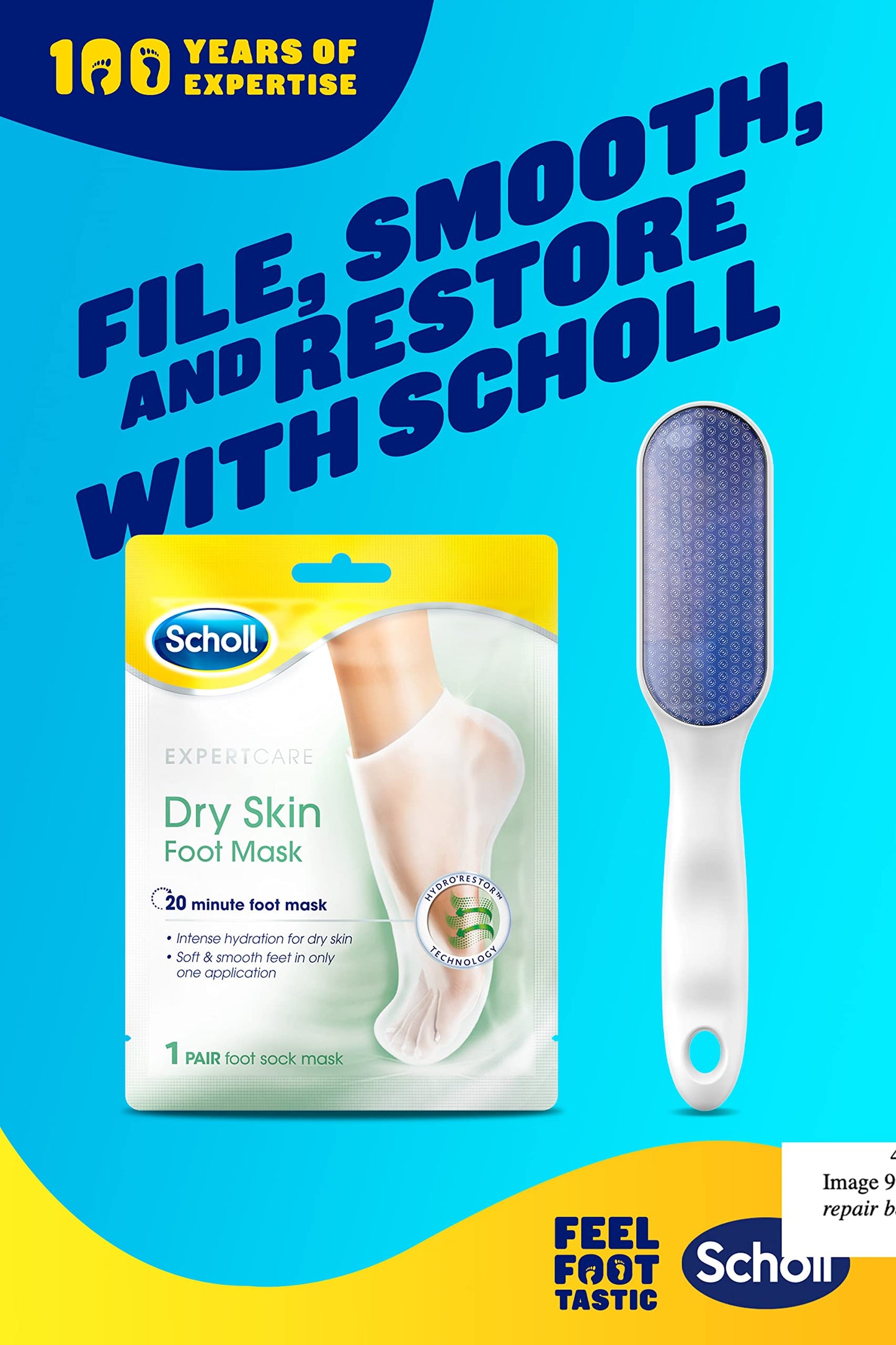 Scholl Nano-Glass Foot File and Callus Remover - Comfortable, Gentle Hard Skin and Callus Removal