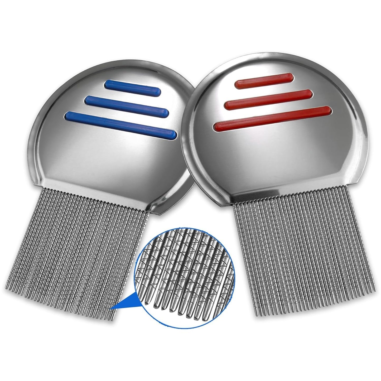 Generic 2 Pack Lice Nit Combs, High Grade Stainless Steel Lice Combs, Reusable Head Lice Treatment Combs with Double Sided Teeth, Lice Eraser Extra Strong Tooth Head Louse Nit Remover Comb for Adults/Pets
