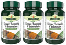 Natures Aid Ginger, Turmeric & Bromelain 60 Tabs (Pack of 3)