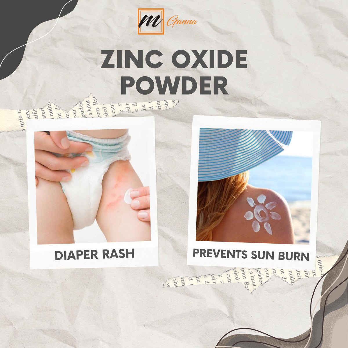 mGanna 100% Natural Zinc Oxide Powder 1 lbs / 454 g Non-Nano and Uncoated for Cosmetic formulations