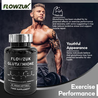 FLOWZUK Glutathione Supplements Ultra High Strength 60 Easy to Swallow softgels with Added Vitamin C and Collagen