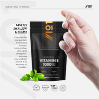 Vitamin E 1000IU D-Alpha Tocopherol – 100% Natural Vitamin E – 90 Vegan Capsules – Highly Absorbable – 3 Month Supply – Protects Cells from Oxidative Stress – by Alpha01