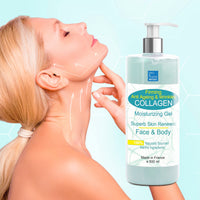 bleu & marine Bretania Face & Body Moisturizing Firming Aloe Vera & Marine Collagen Gel - Skincare - Anti wrinkle & Anti aging - Rejuvenation collagen gel - Collagen gel for skin - Combats Fine Lines - 500 ml, 17.6fl oz