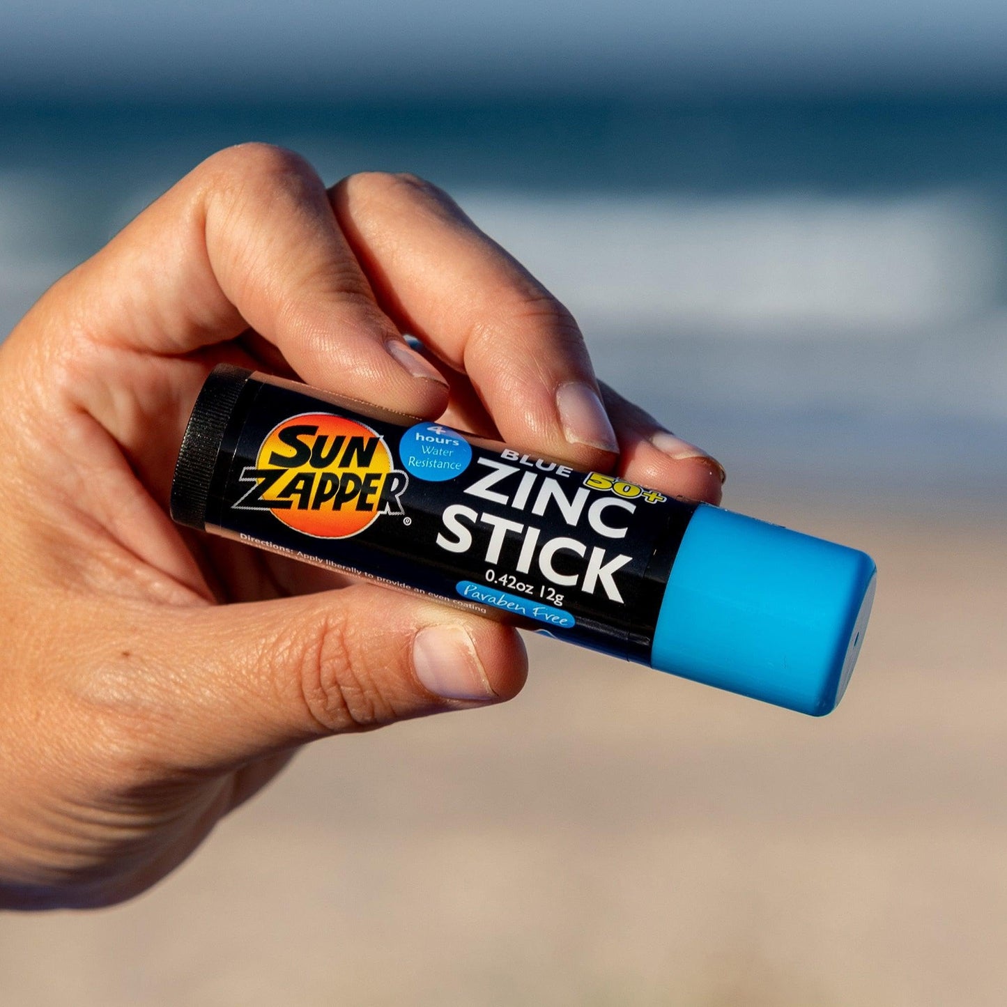 Sun Zapper Zinc Oxide Sunscreen Stick – Blue SPF 50+ – Water-Resistant Broad Spectrum Sunblock for Face – 0.42 Oz (12g) – Suitable for Adults & Kids – Made in Australia