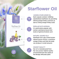 Starflower Oil 1,000mg (90 Capsules) | Healthspan | Richest Source of Gamma-Linolenic Acid (GLA) | Women's Health | 207mg GLA & 131mg Omega 9 Fatty Acids Per Capsule | Vegan