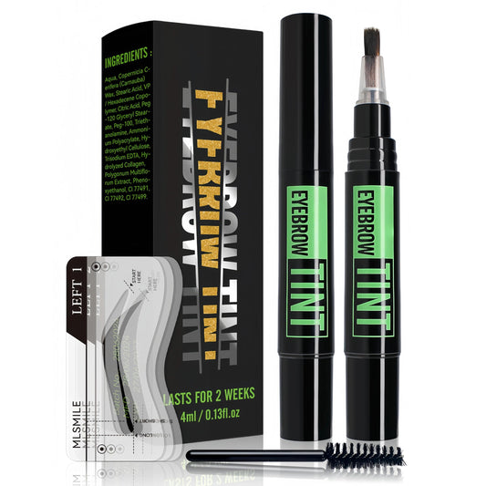 Eyebrow Tint Dark Brown Eyebrow Tint & Dye Gel – Semi-Permanent Waterproof Brow Cream with Brow Cards & Brushes. Lasts 2 Weeks, Natural-Looking Pencil-Free Makeup for Perfectly Defined Brows