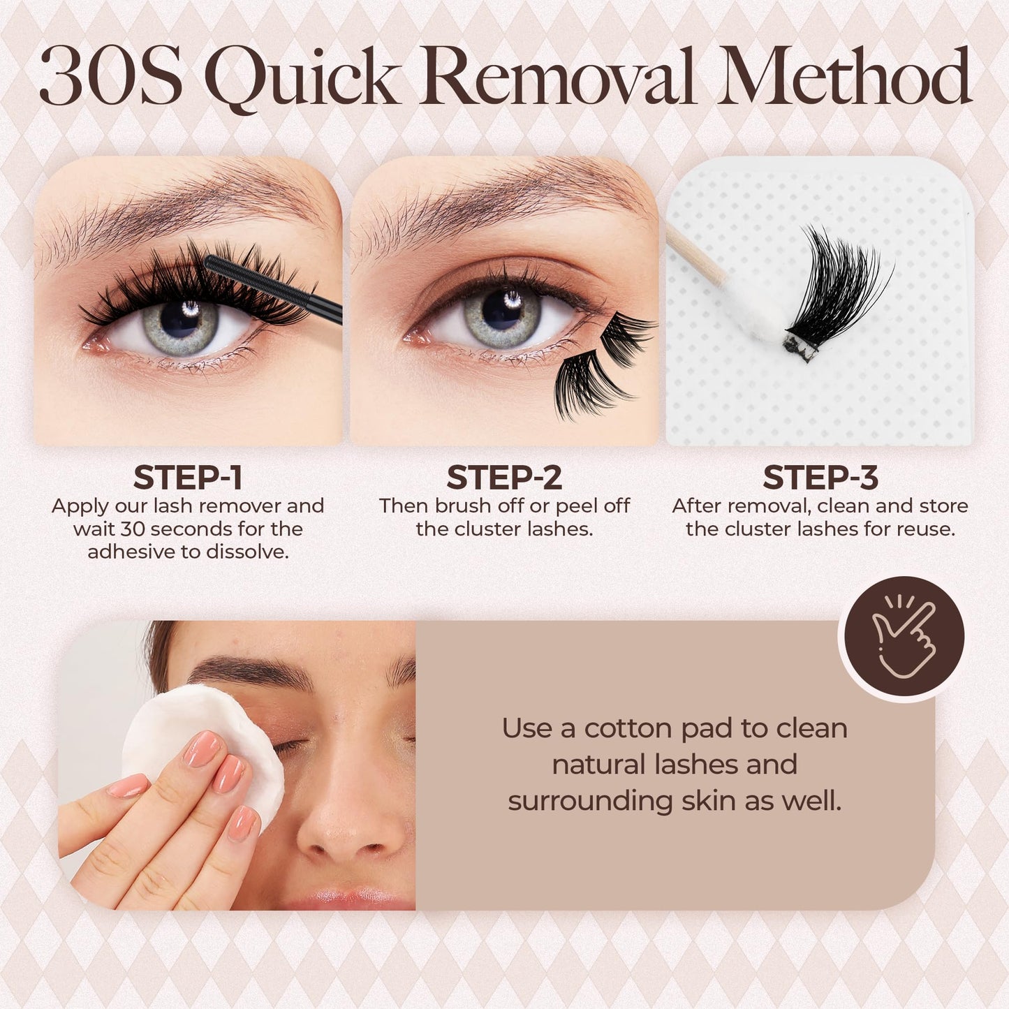 LASHVIEW Cluster Lashes D Curl Volume Eyelash Clusters 9-16mm Mix SilkPlush Soft Fluffy DIY Cluster Eyelash at Home-Style W03