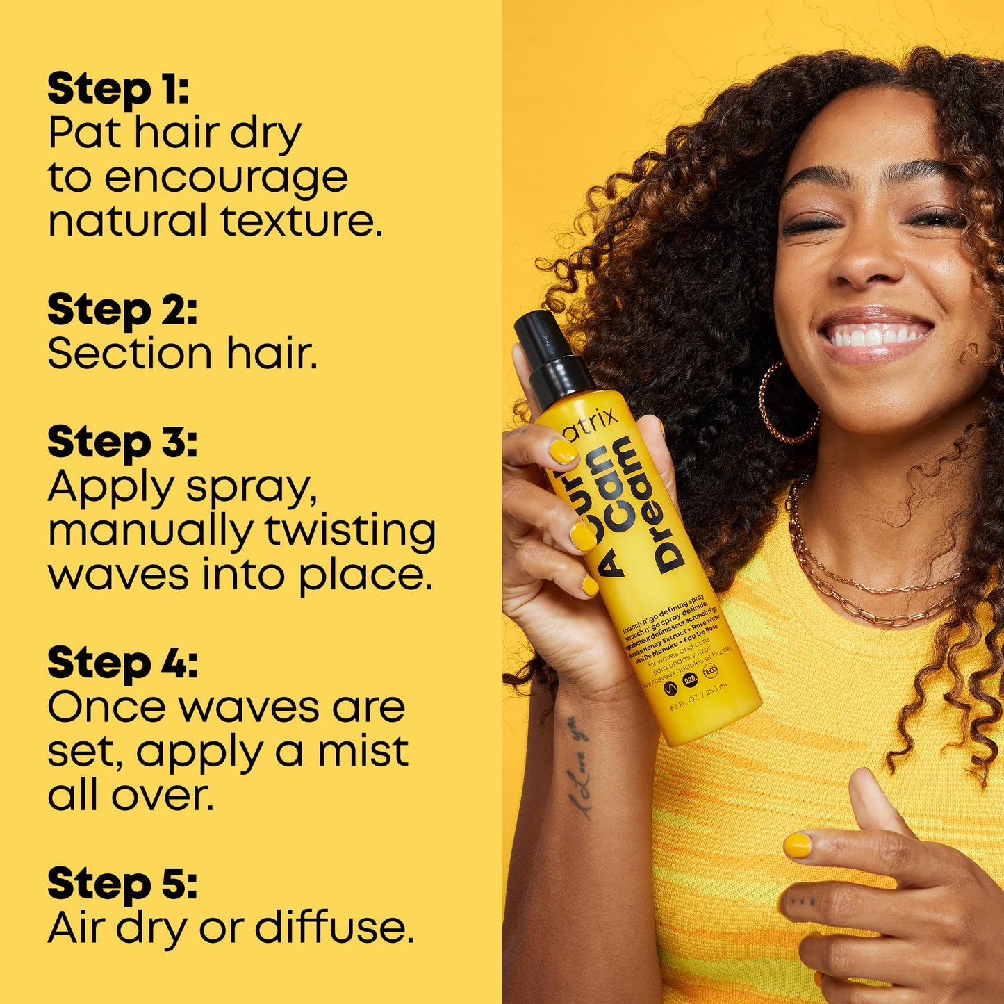 Matrix A Curl Can Dream For Waves Leave-In Treatment, Anti-Frizz and Heat Protection, Weightless Definition, 250ml