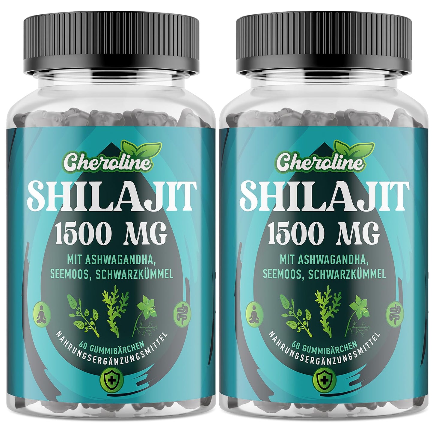 Cheroline Shilajit Sea Moss and Ashwagandha Gummies 1500mg Per Serving, Enriched with 60% Fulvic Acid & 85+ Trace Minerals, High Strength Complex for Energy, More Convenient Than Resin (60 Count (Pack of 2))