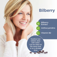healthspan Healthspan Bilberry | 120 Tablets | Naturally Sourced | Vitamin B2 | Fresh Bilberries | Vegan