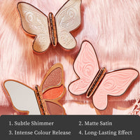 Erinde Butterfly Eyeshadow Palette Makeup, Matte Shimmer Metallic Eye Makeup Palette, Highly Pigmented, Naturing-Looking, Blendable Long Lasting Waterproof Eye Shadow Palette, Gifts Presents