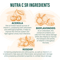 NUTRA C - Vitamin C 1000mg - 30 Tablets - Sustained Release Vegan Tablets - Gluten Free | Orange Flavoured - with Rosehip, Hesperidin & Acerola - Manufactured in a UK MHRA GMP Facility - NUTRAVIT