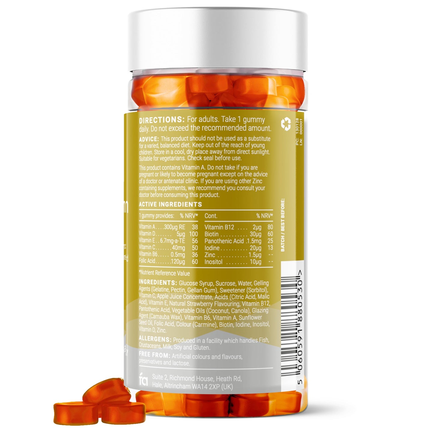 Feel Amazing Multivitamin Gummies - Comprehensive Nutrient Support - Vitamins & Minerals - Strawberry Flavour, Halal, 60 Gummies, 2-Month Supply (1)