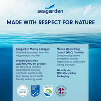 Seagarden Marine Collagen Powder + Vitamin C | Collagen Peptides Powder (Type I & III) | Wild-Caught Arctic Cod | Collagen Supplements| Skin, Hair, Nails, I Strawberry Taste I 150g