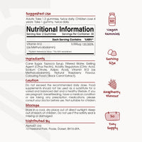 Vitamin B12 Gummies 1,500mcg (per Gummy) - High Strength Methylcobalamin Supplement - Non-GMO, Gluten Free, Raspberry Flavour - 60 Vegan Gummies.
