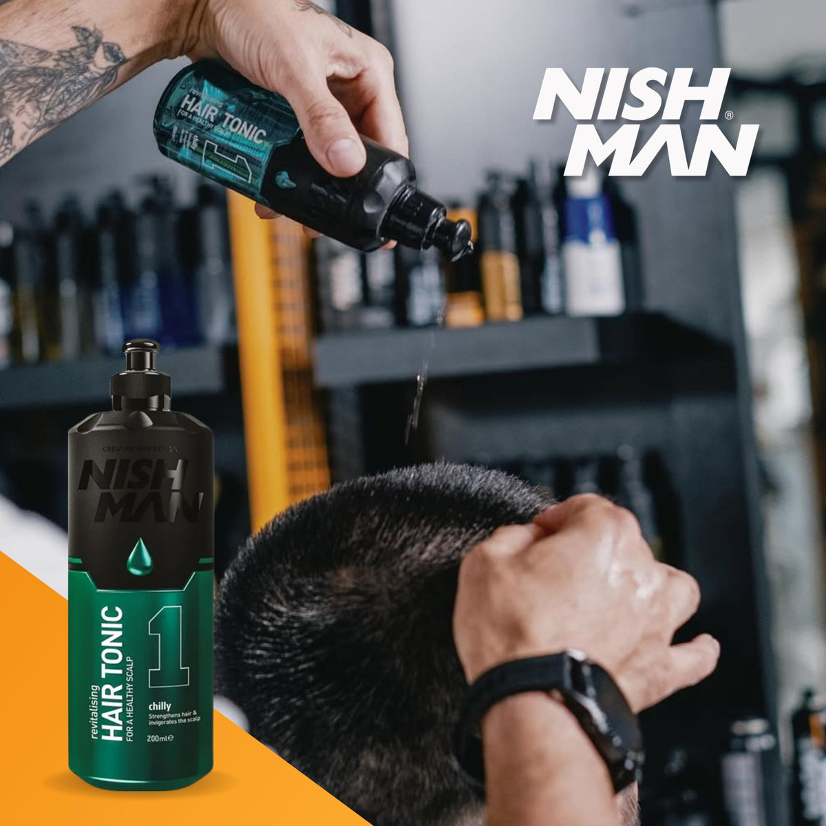 nishman NISHMAN Revitalising Hair Tonic for Healthy Scalp 400ml - Strengthens & Nourishes, Promotes Natural Growth, Adds Shine, Stimulates the Scalp - Ideal for All Hair Types