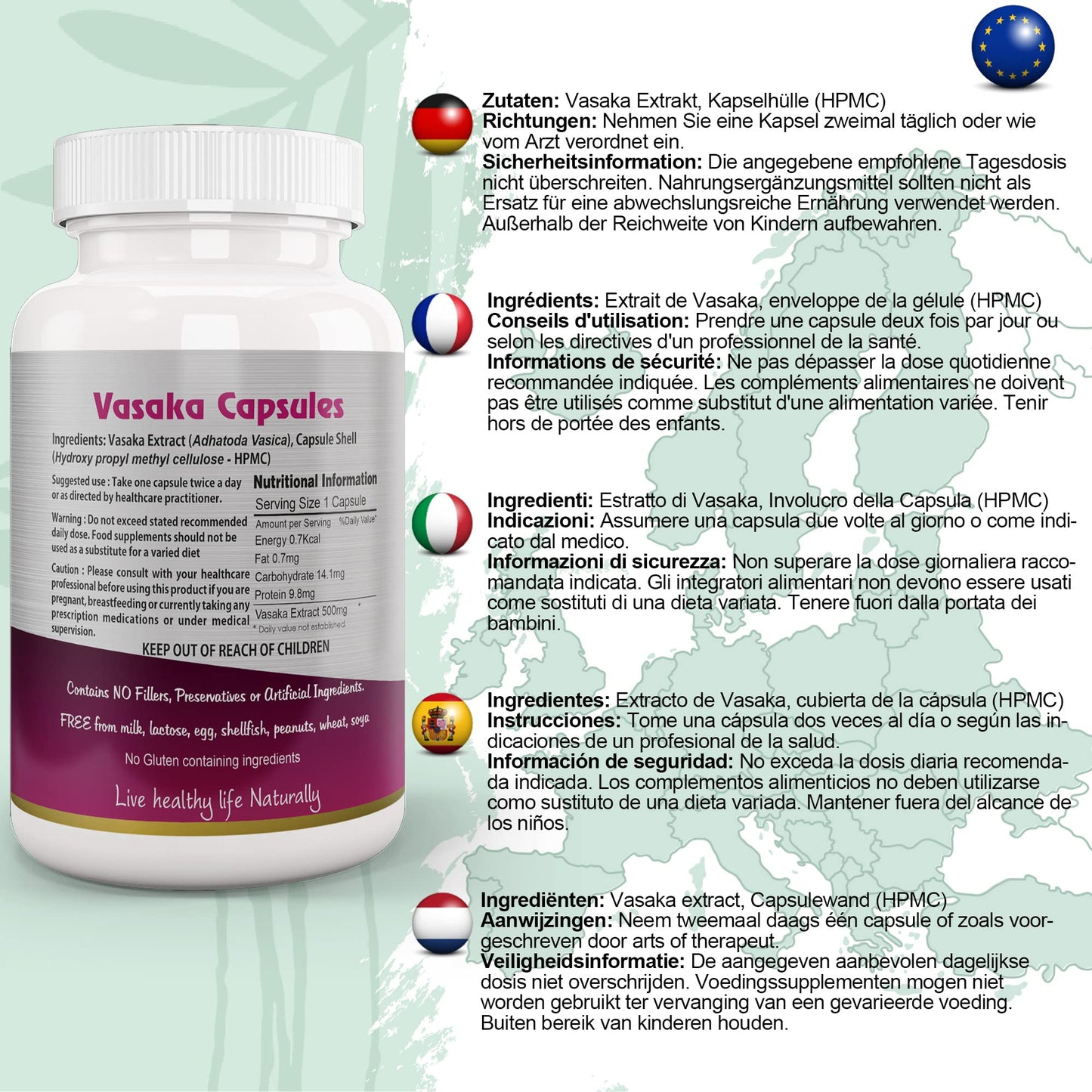 Ayushya Vasaka (Adulsa) Capsule, 60 Capsules, Natural