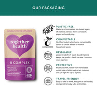B-Vitamin Complex – Together Health – Whole Food Nutrients - 8 Essential B Vitamins - Vitamin C – Vegan Friendly – Made in The UK – 30 Vegecaps