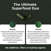 Certified Organic Spirulina & Chlorella Capsules | 1000 mg per serving | Nutrient-Dense Superfoods For Immune Support & Detox | 90 Capsules 100% Plant-Based | by Purolabs