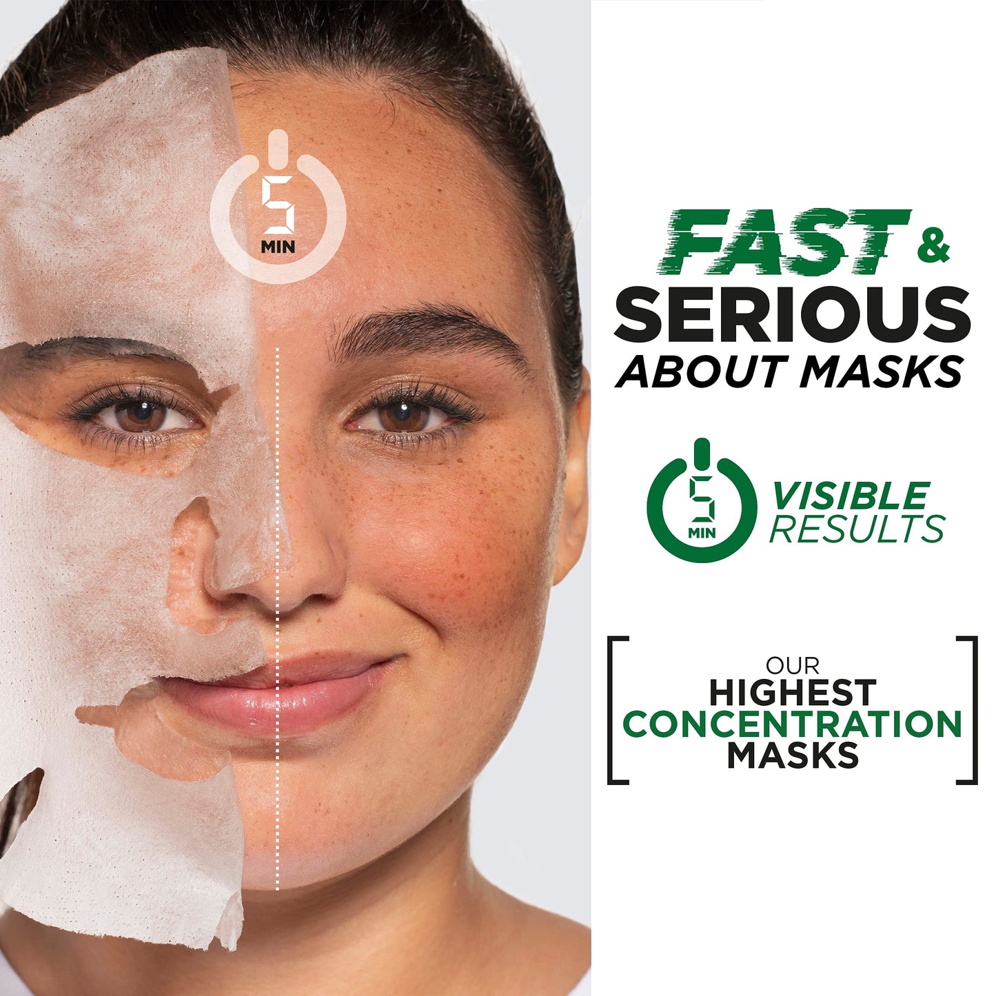 Garnier Ampoule Sheet Masks, Set Of 3 - 1% Vitamin Cg + Pineapple To Brighten Skin, 1% Hyaluronic Acid + Watermelon To Replump Skin, 2% Niacinamide + Kale To Rebalance Oily Skin, Fast Action 5 mins.