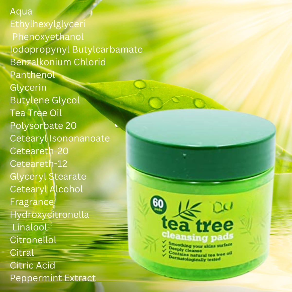 Be Your Priority 3 X Tea Tree Face Cleansing Pads - 60 Count (180 in Total) - Deep Cleanse, Refresh & Revitalize Your Skin - Ideal for Acne-Prone Skin.