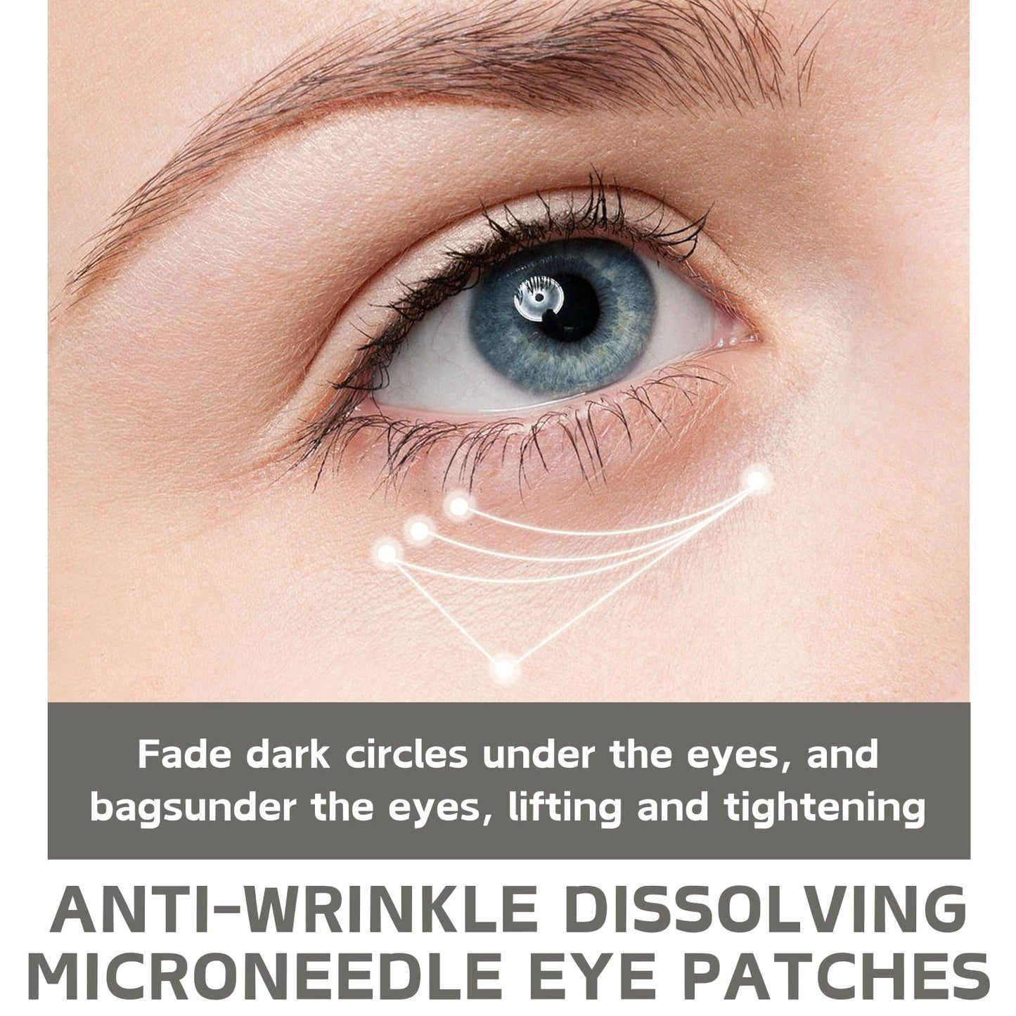 Cureluxe Pack of 3 Micro Needle Patches - Dissolving Microneedle Eye Patches with Vitamin E,Collagen,Hyaluronic Acid - Anti-Wrinkle Microneedle Patches - Collagen Eye Patches for Dark Circles & Puffy Eyes