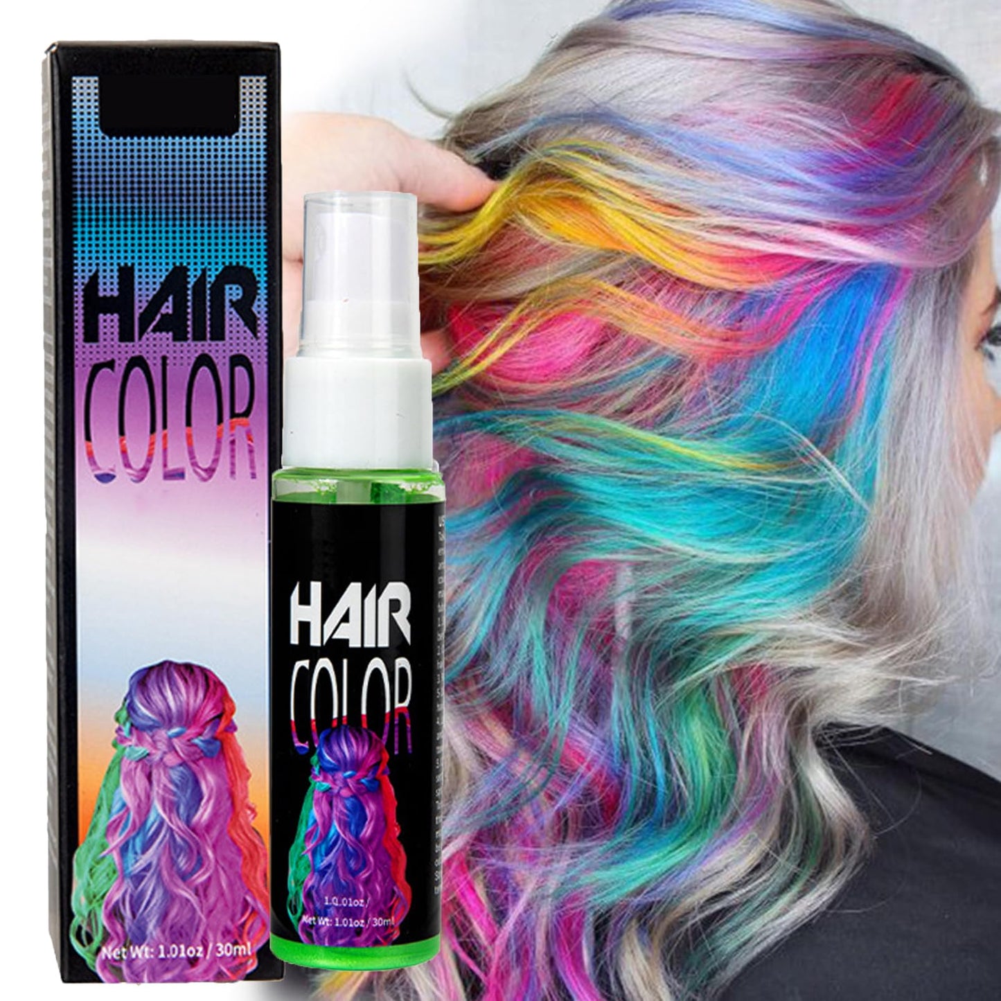MEITREND Green Temporary Hair Colour Serum One-time,Temporary Hair Dye,Green Washable Coloured Hair Serum Wash Out,Easy to Color & Natural Styling,Instant Hairstyle Cream Dye,Halloween & Party & Cosplay