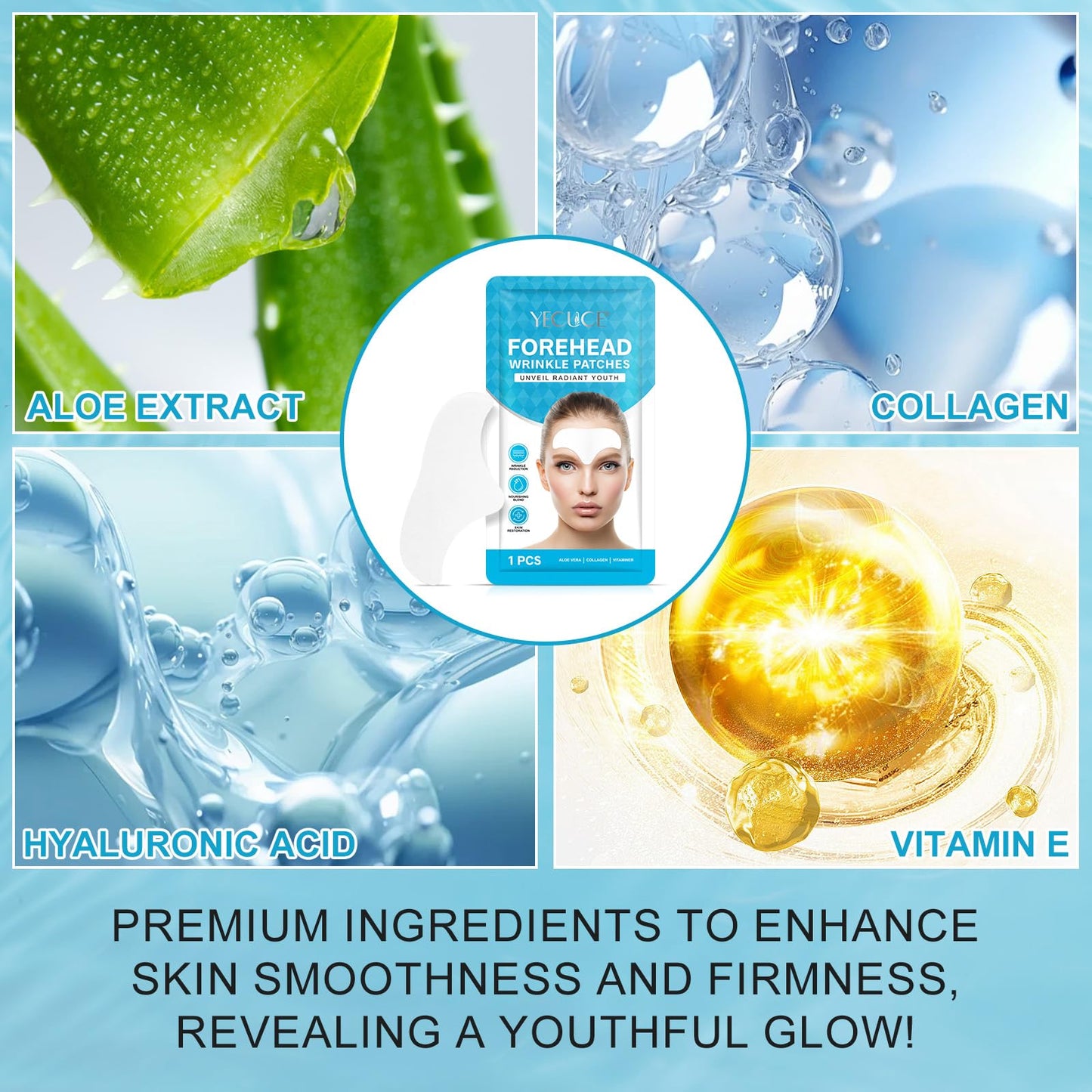 Datival Forehead Wrinkle Patches, Anti Wrinkle Patches with Aloe, Moisturizing Mask Pads, Forehead Lines Age Lines Resistant Wrinkle Remover Strips, Anti Wrinkle Masks Pads for Men and Women,12 PCS