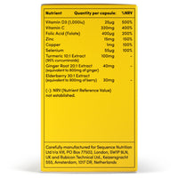 Vitl Immune Support Supplement - 30 Vegan Capsules - with Vitamin D, Vitamin C, B Vitamins, Zinc, Turmeric & Elderberry Extracts - 1 Month Supply