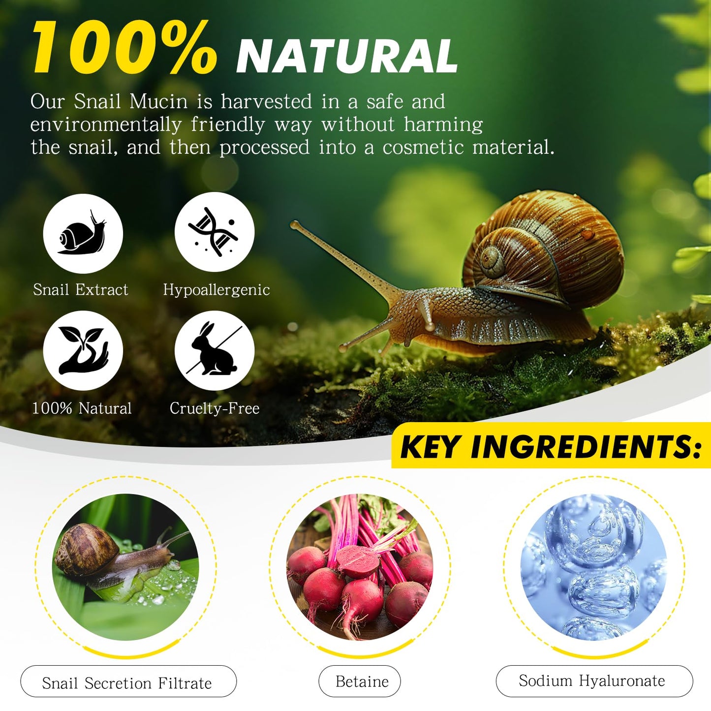 VFjVlVdG Snail Mucin 92% Advanced Cream, Snail Collagen Deep & Intense Hydration Cream - Daily Face Gel Moisturizer for Dry Skin, Sensitive Skin (100g)