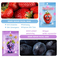 Asheyya 7 Pcs Kids Face Masks, Hydrating Nourishing Fruit Face Mask for Girls for All Skin Types