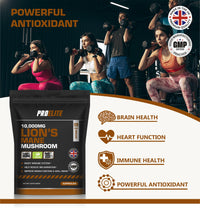 Lions Mane Mushroom Supplement 10,000mg - 120 Capsules Vegan High Strength 20:1 Extract � Lions Mane Capsule Not Powder or Tablets Made in The UK by PROELITE