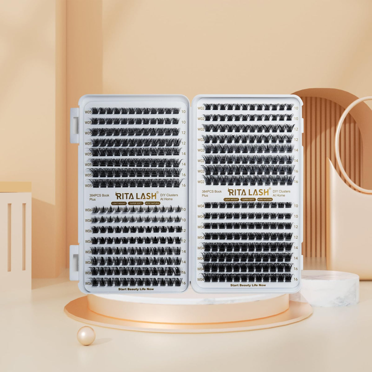 RITALASH Cluster Lashes DIY Lash Clusters Eyelash Extensions 384PCS 4 Style Eyelash Clusters False Eyelashes Wispy Fluffy Lash Extension Kit Natural Look(384pcs cluster lash only)