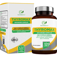 Natures Zest ThyroMax - Thyroid Support Supplement - 120 Vegan Capsules - 17 Active Ingredients Including Iodine, L-Tyrosine, Ashwagandha, B12 and Zinc - UK Made, 2 Month's Supply