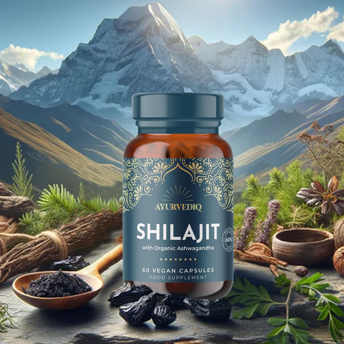 AYURVEDIQ WELLNESS Ayurvediq Wellness Pure Shilajit and Organic Ashwagandha - Himalayan Shilajit with Ashwagandha High Strength Capsules - Ayurveda Products