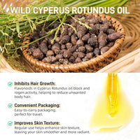 FunnAura 2 Pcs Cyperus Rotundus Oil, Organic Hair Removal Care Oil for Moisturizing and Soothing