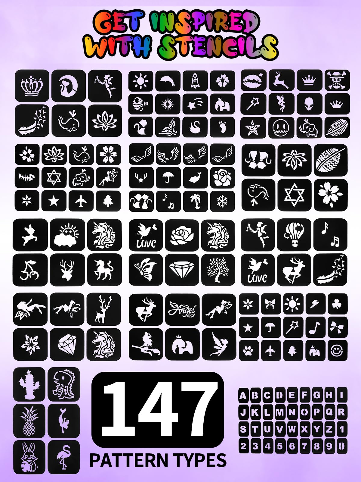 EBANKU 10PCS Temporary Tattoo Pens, Body Tattoo Markers for Skin Dual Tip Tattoo Pen for Thick and Thin Lines With 14 Tattoo Stencils and 10 Dinosaur Stickers for Kids