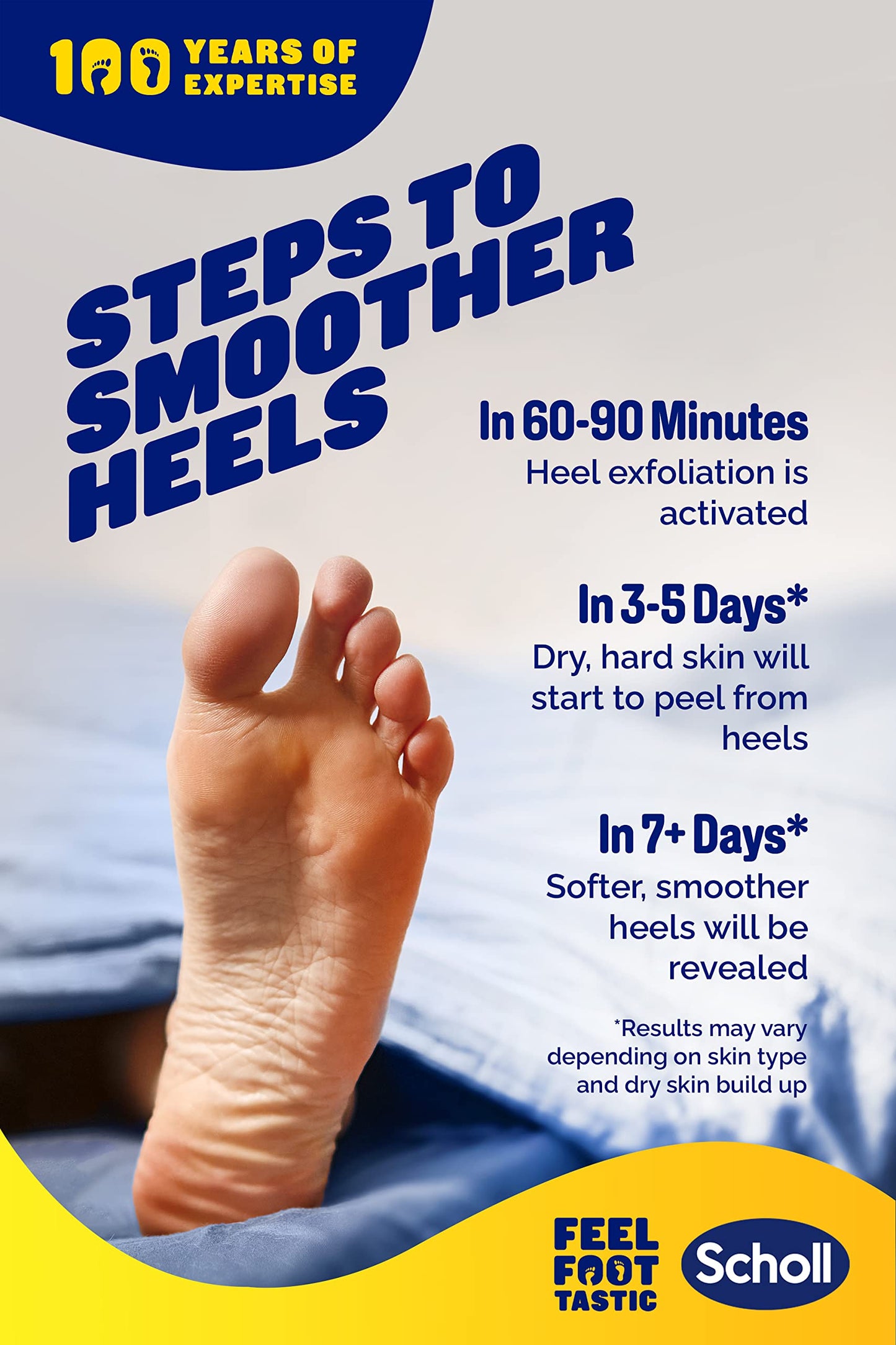 Scholl ExpertCare Exfoliating Heel Peel Foot Mask for Visibly Softer and Smoother Heels, Clinically Proven - 1 Pair